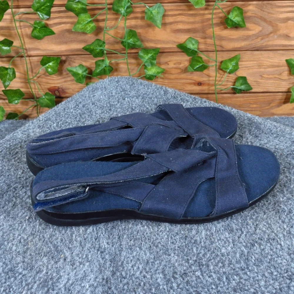 Grasshoppers‎ Cece Women Slingback Sandal Size 8 Casual Comfort Navy Blue Canvas_3